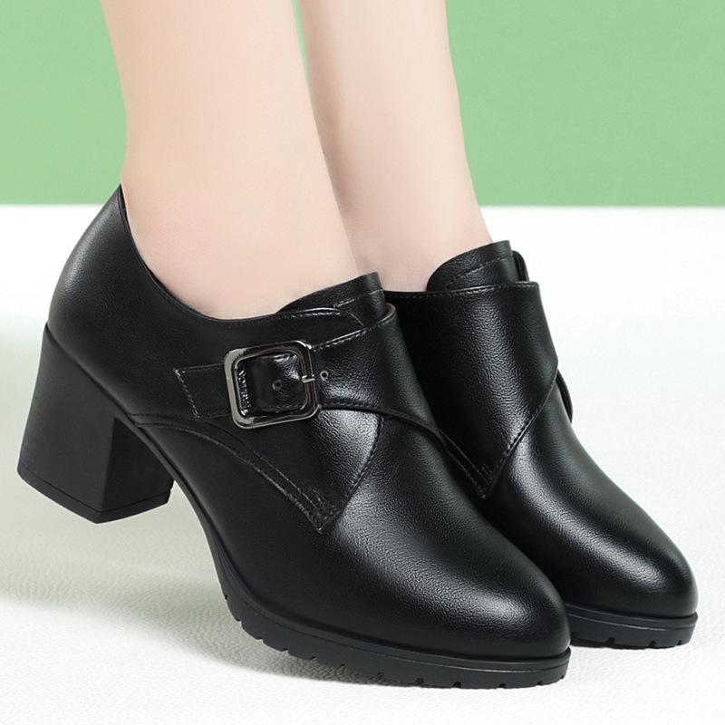 Mid Aged and Elderly Mother's Shoes Soft Leather Comfort Women High Heels Size 35-42 Women Shoes Spring Autumn Wedge Shoes