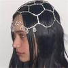 Europäische und Amerikanische Mode Haaraccessoires, Mehrschichtige Haarkette Voll Mit Diamant-Wassertropfen, Gotische Strass-Stirnkette Haarkette