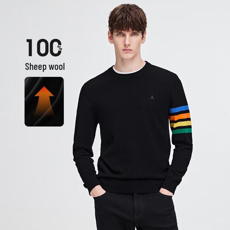 

Navigare Men s Striped Pullover Long Sleeve Wool Knit Sweater 2XL/54