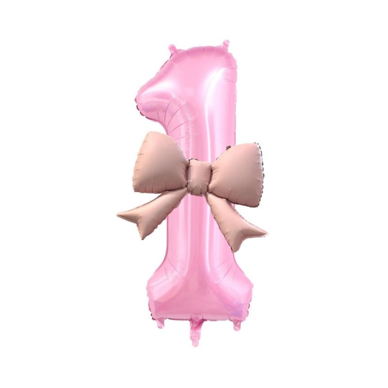 40 Inch Birthday Number Ballons Girls Princess Birthday Pink Bownot Balloons Wedding Party Ballons Jumbo Number Balloon