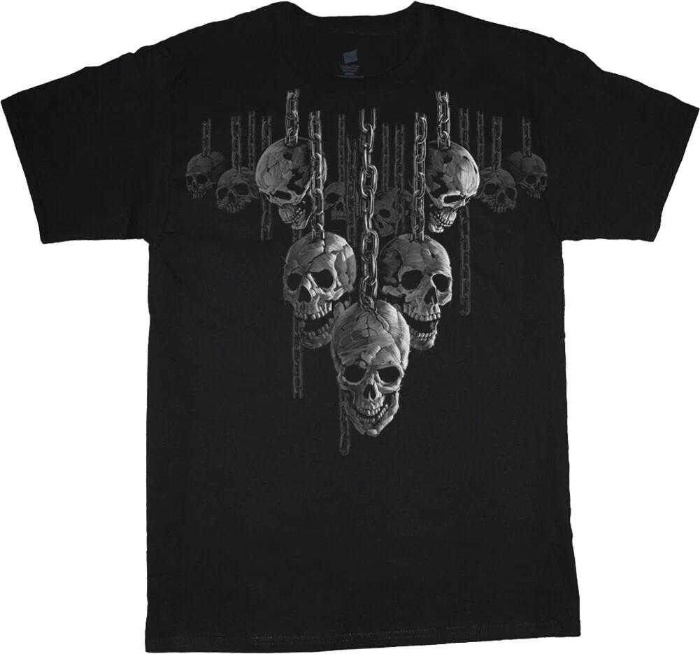 Skulls T-shirt Mens Graphic Tees Gothic Medieval Horror Movie Clothing Apparel S