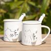 Mugs Female Spoon Coffee Cup Ceramic Couple Style Simple Household Drinking Cup Breakfast Milk Tea Cup
