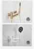 Black Brass Bathroom Bathtub Faucet Set with Shower Head and Hot/Cold Mixer Valve