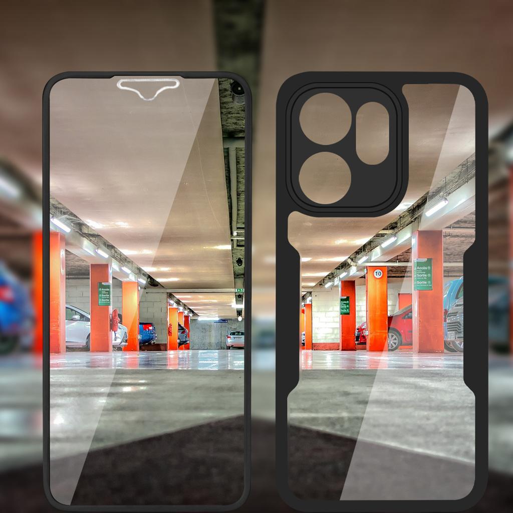 For Oppo Reno14 F 5G Case Acrylic + TPU Clear Phone Cover with PET Screen Film