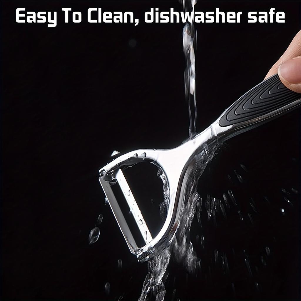 Stainless Steel Vegetable & Fruit Peelers with Anti-Slip Handles and Sharp Blades - Metal Straight Edge Peelers for Precision Peeling