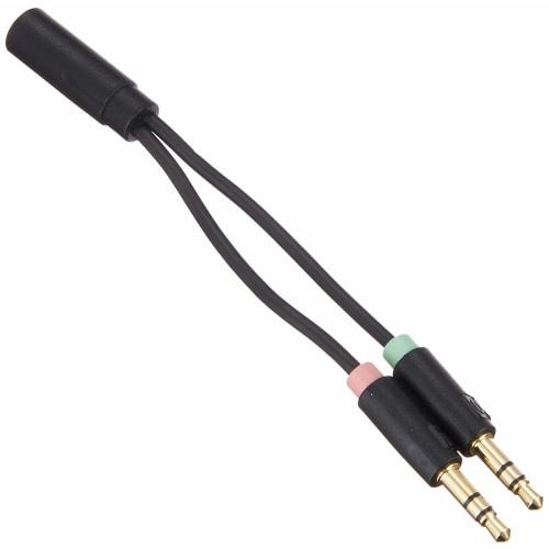 ELECOM Audio Conversion Cable (4-pole Female To 3-pole Male, X 2) 3.5mm [conversion Cable for Using Earphones with Microphone On PC] AV-35AD01BK