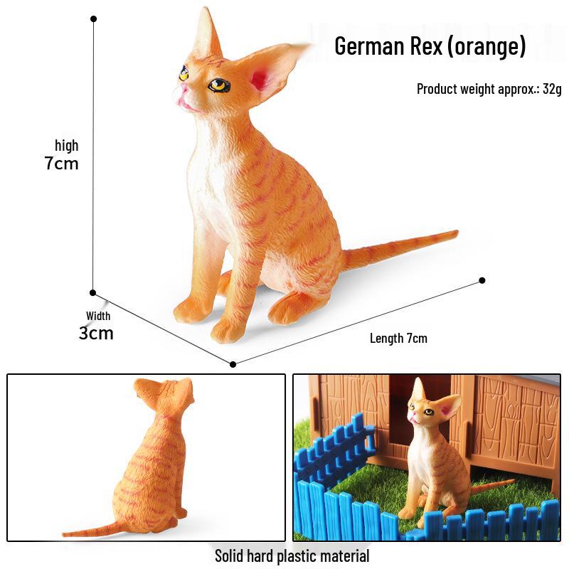 Yellow Persian Cat Figurine - Children s Cognitive Toy & Pet Ornament.