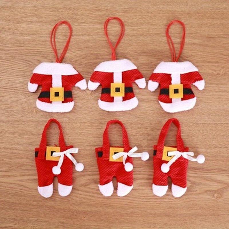 6Pcs/set New Year Chirstmas Tableware Holder Knife Fork Cutlery Set Skirt Pants Christmas Decorations for Home