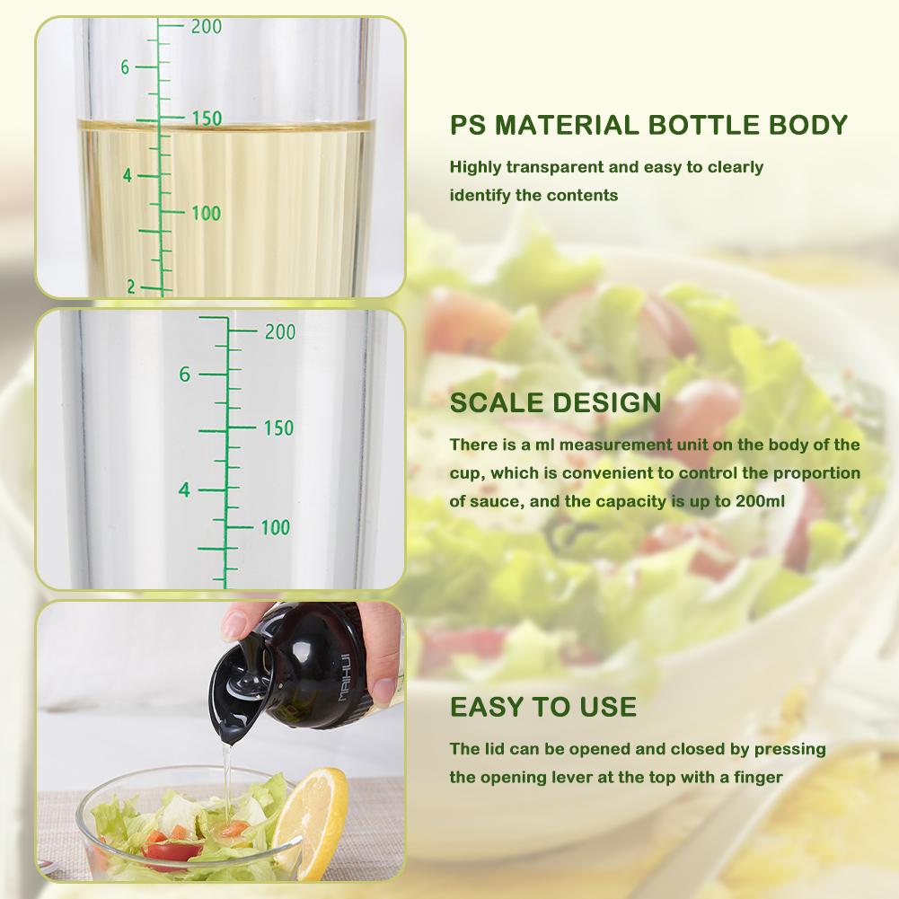 Salad Squeeze Sauce Bottle Leak Proof Refillable Condiment Container For Salad Ketchup Honey Jam Squeeze Sauce Bottle 200ml