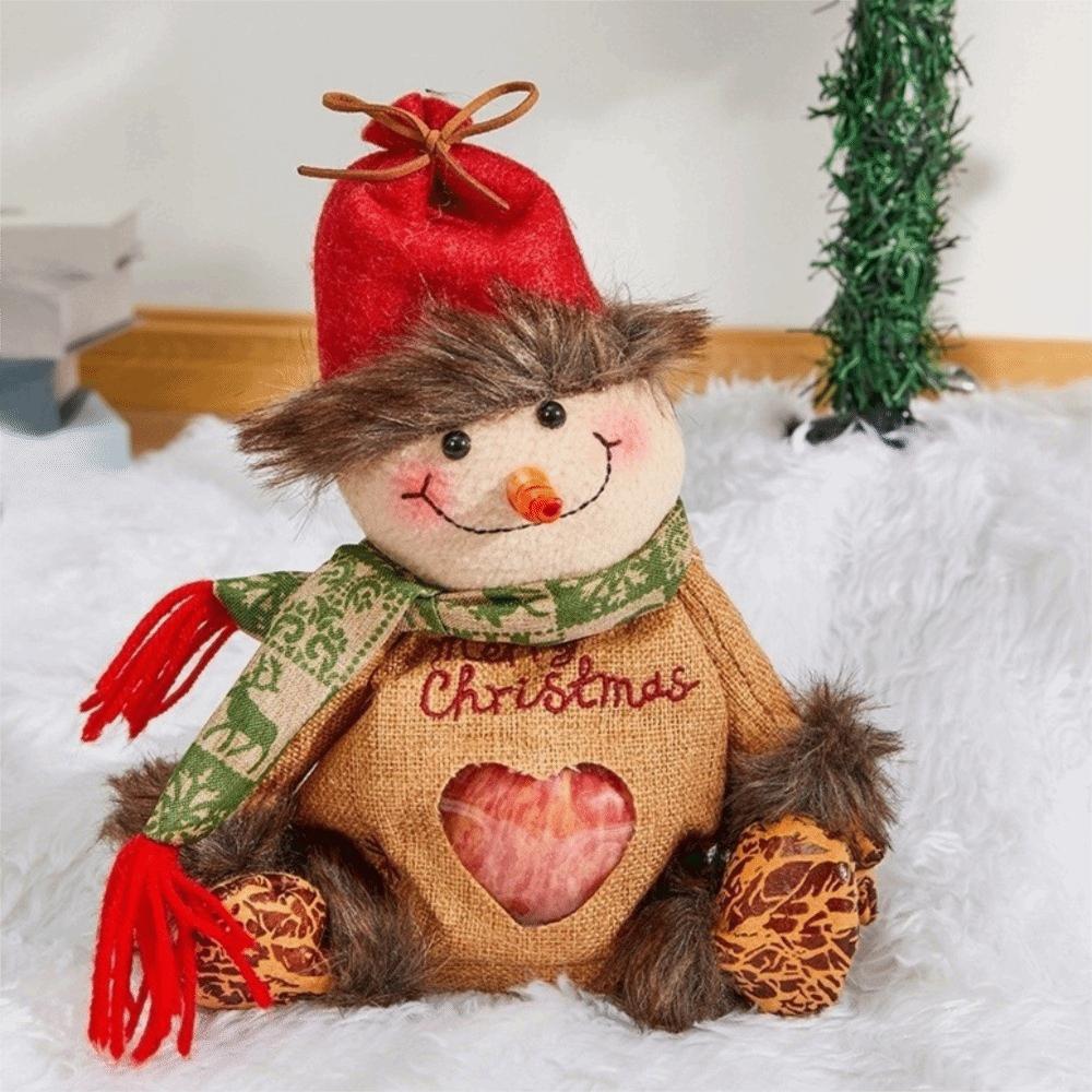 Zipper Santa Claus Bag Large Capacity Xmas Candy Bag Practical Holiday Packaging Bag Holiday Party