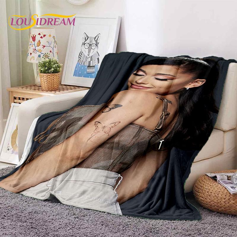 3D Ariana Grande Cat Ari Singer Soft Blankets,Keep Warm Throw Blanket Comfortable Blanket for Picnic Beds Sofa Home Bedroom Gift