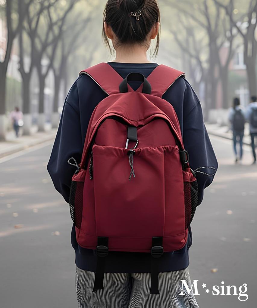 M-Sing Lightweight Backpack, Large Capacity, Laptop Storage, Water-Repellent, A4 Size, Simple Design, Perfect for Commuting, School, Travel, Men's