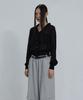Uusoo Kid Mohair Lace V-Neck Cardigan_ Black