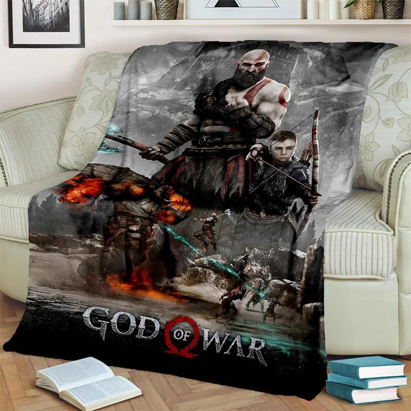 3D hry God of War Hry Kratos HD deka, měkká deka pro domácí ložnici Pohovka Pohovka Piknik Cestovní přikrývka do kanceláře pro děti