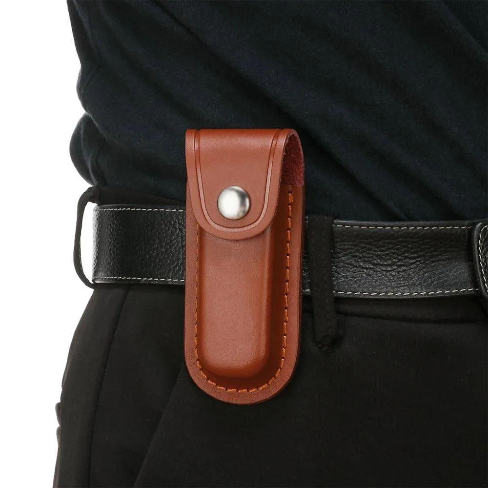 Brown Leather Leather Sheath Pocket Fixed Sheath Pouch Bag  Camping Accessory