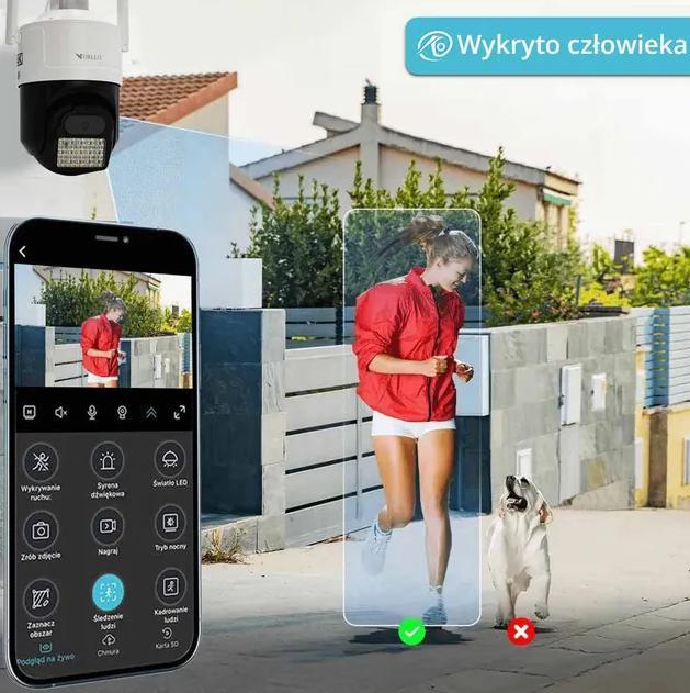Kamera IP ORLLO Z17 Ultra 4K zewnętrzna obrotowa GSM na kartę SIM 8MPx