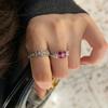 Fashion Charm   High Quality Dragon Fruit Ruby Red Rings for Women Retro Simple Blue Crystal Ring Engagement Jewelry