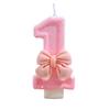 Pink Wax Birthday Number Candles with Transparent Bows – Creative DIY Art