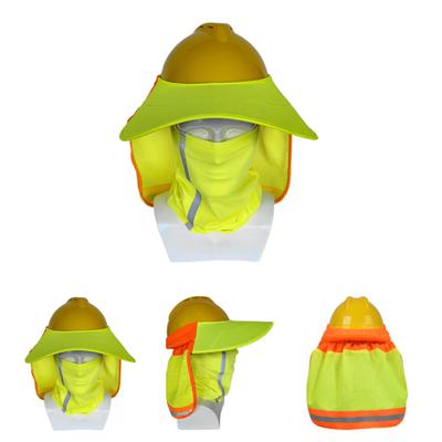 Safety Helmets Sunshade with Neck Shield Wide Brim Neck Protect SunShade for Hardhat Foldable High Visibility Mesh Visor