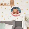 Tecknad Godnattbjörn Stjärnor Väggdekal Självhäftande för Barnrum Sovrum Hem Bakgrundsdekoration