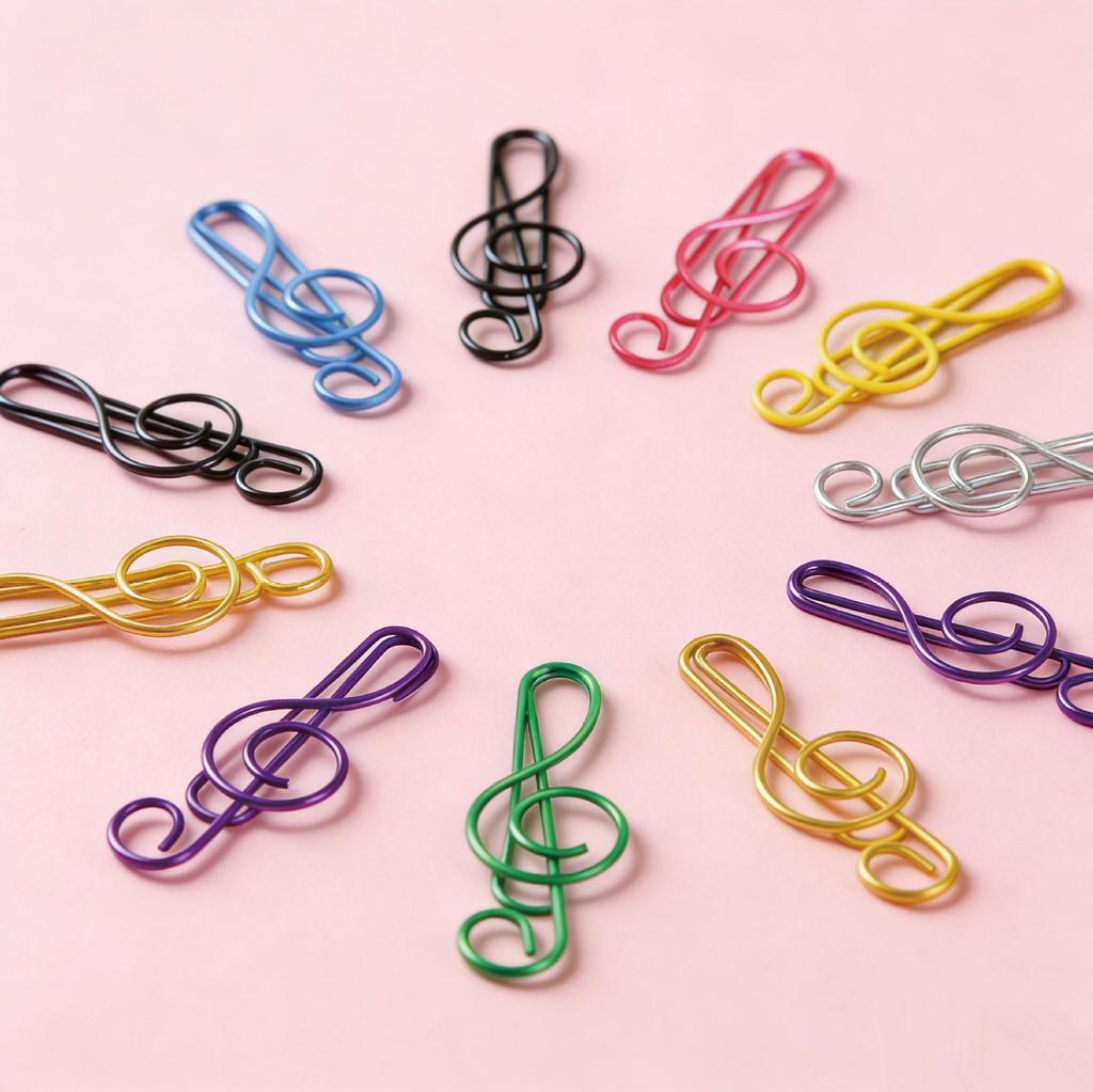 10/20pcs Color Music Note Paper Clip | Assorted Colors, Musical Note Bookmarks for Organizing Documents,Reading folder