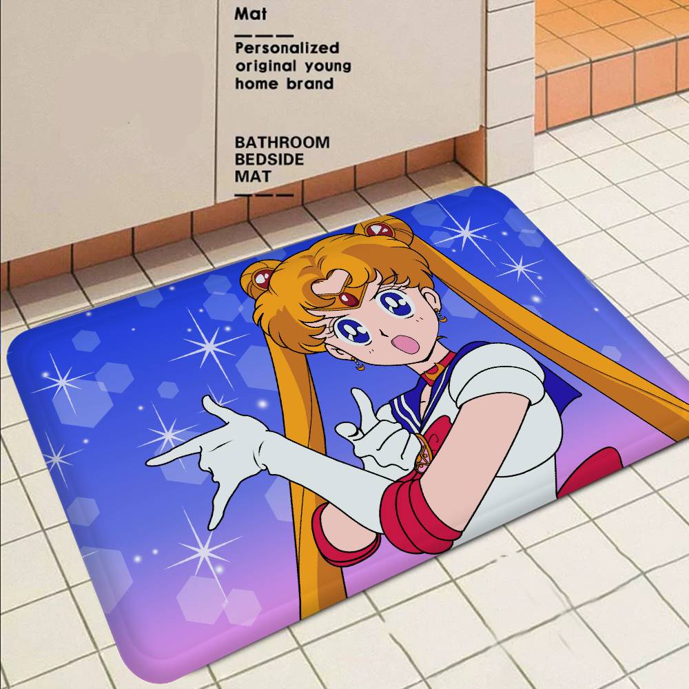 S-Sailor M-Moon Girl Anime Long Rugs Cheaper Anti-slip Modern Living Room Balcony Printed Bedside Area Rugs