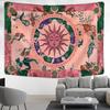 VIKAMA Fresh Green Sun God Tapestry BohemianStyle Bedroom Headboard Decorative Backdrop Room Decoration