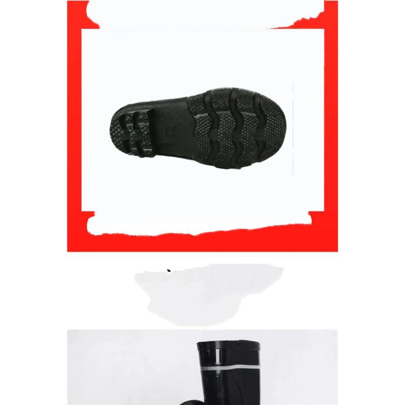 Men's Outdoor Thick Reflective Oil Resistant Acid Alkali Resistant Anti Slip Cotton High Tube Rain Shoes Rubber