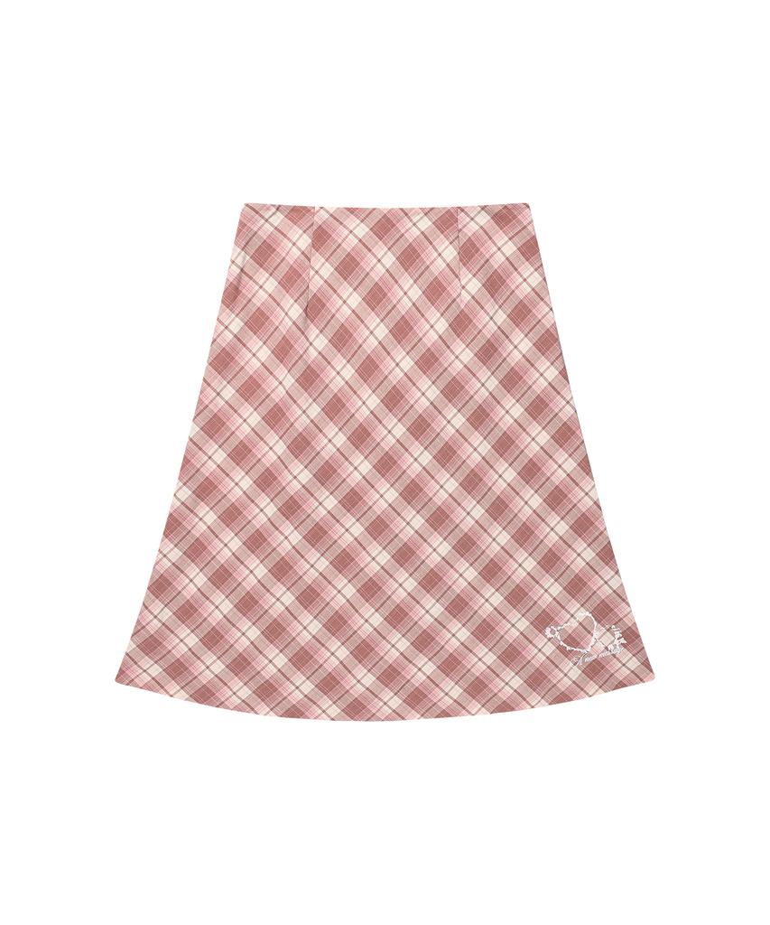Ames Worldwide Grace Flared Midi Skirt Pink