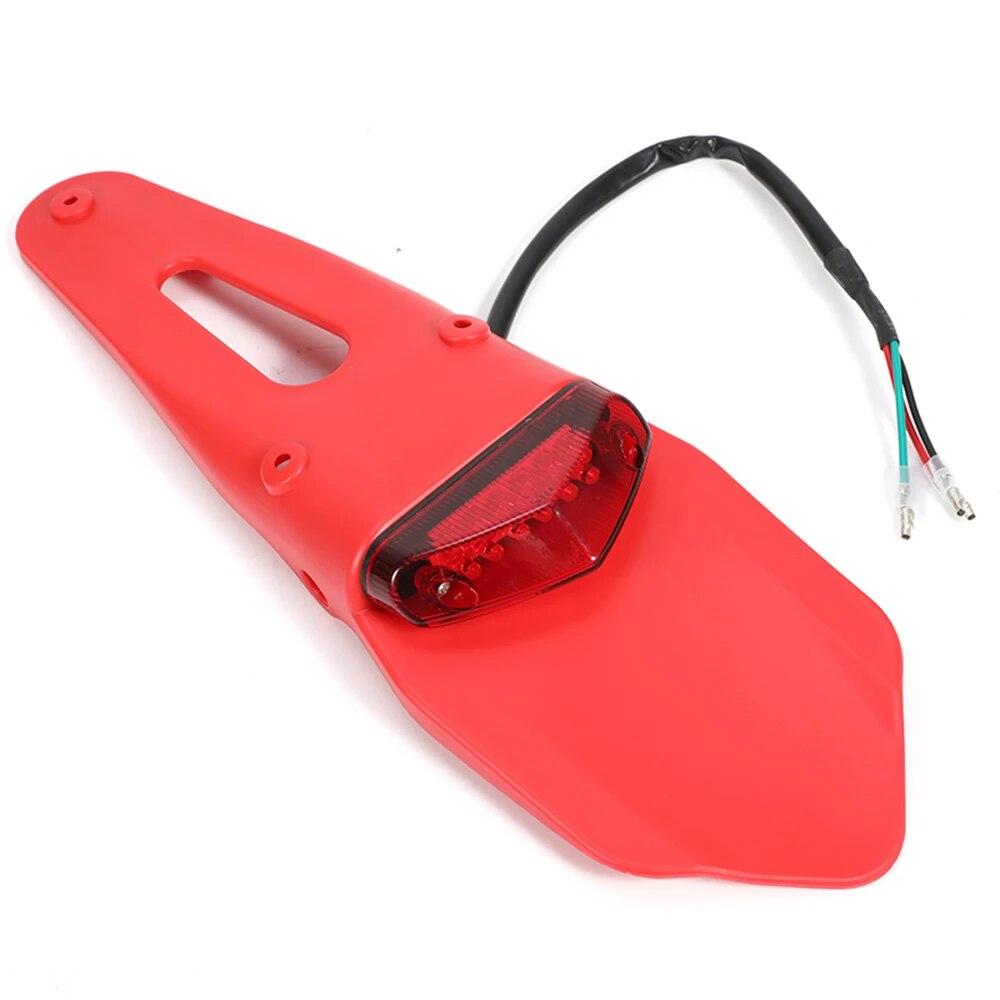 

Заднее крыло мотоцикла с 12 В светодиодным задним фонарем, стоп-сигналом, универсальным, подходит для SUZUKI HUSQVARNA DRZ40 TE250 RMZ250 TE300 RMZ450 красный