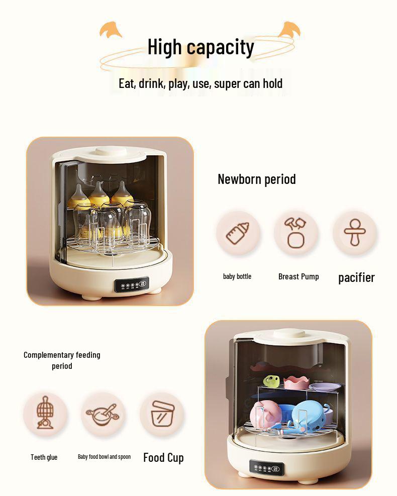 Baby Bottle UV Sterilizer & Dryer - 2-in-1 Storage & Cleaning Cabinet