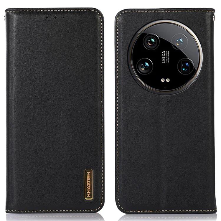 For Xiaomi 14 Ultra Case RFID Blocking Wallet Genuine Cow Leather Phone Cover