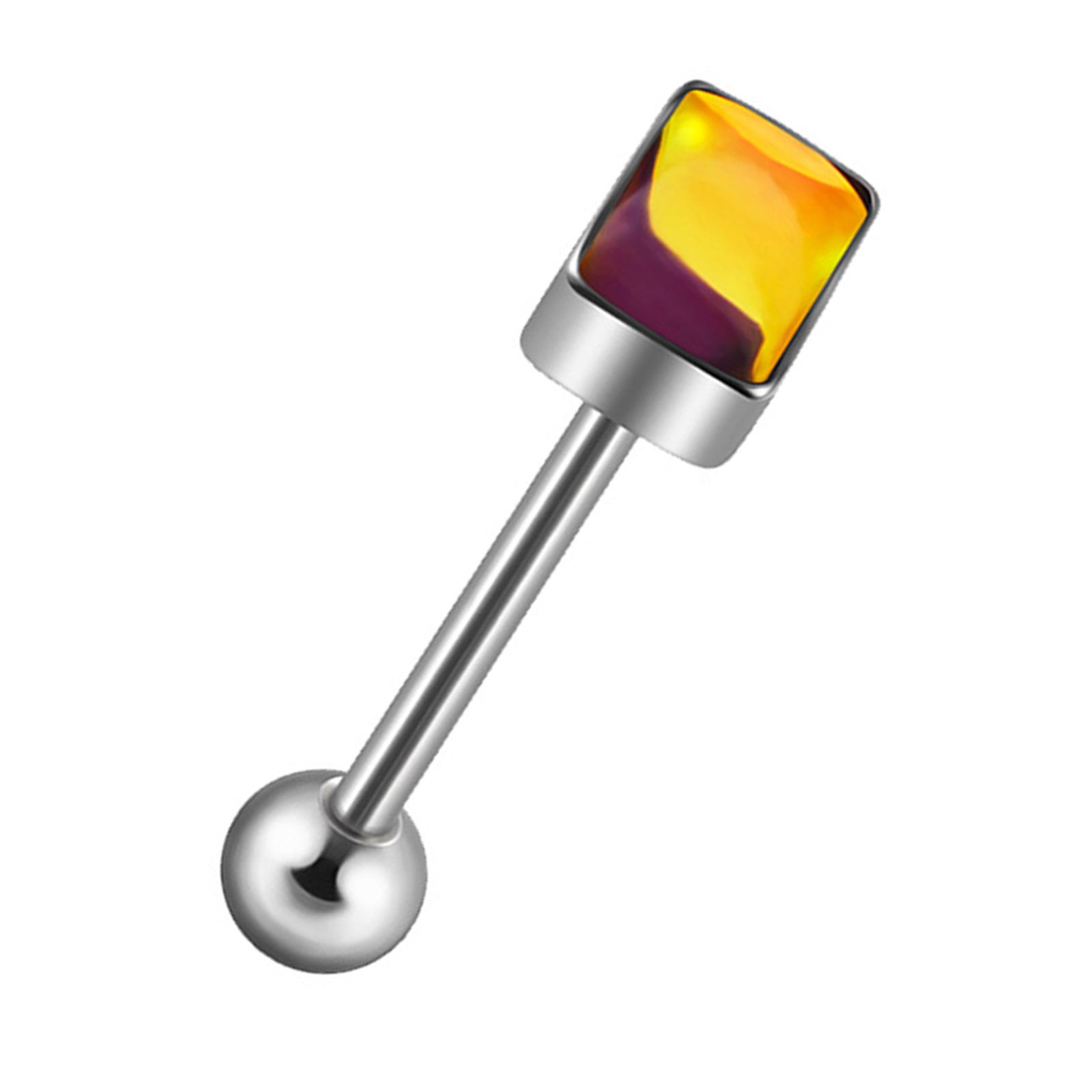 

Стильный элегантный прямоугольный пирсинг языка, ювелирное украшение, аксессуар для модных взрослых, изготовленный из прочной нержавеющей стали фиолетовый