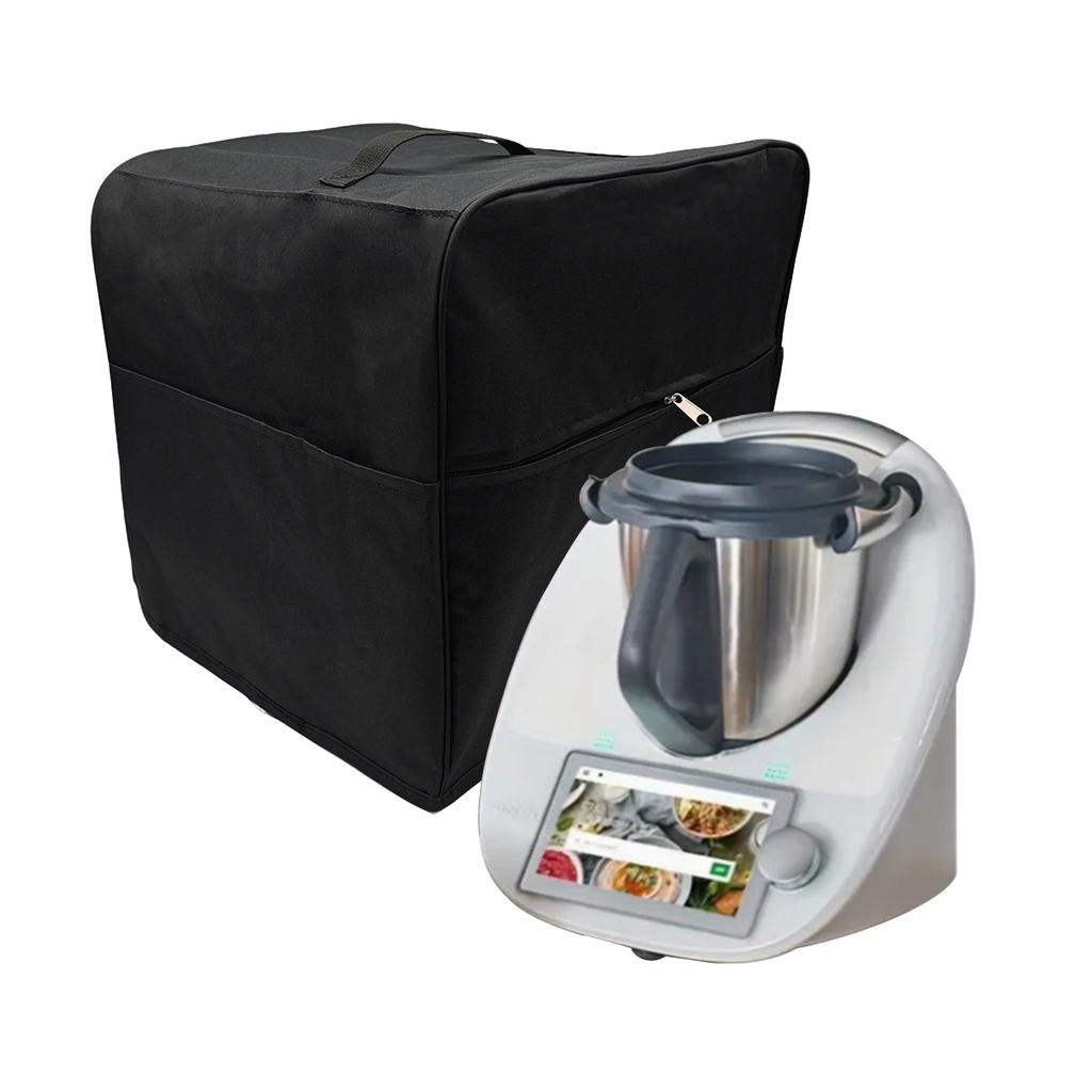 Tela Oxford Gris Mezclador Thermomix TM5/TM6 MEZCLADOR funda especial de doble capa Almacenamiento lateral Estuche protector engrosado 1 pieza