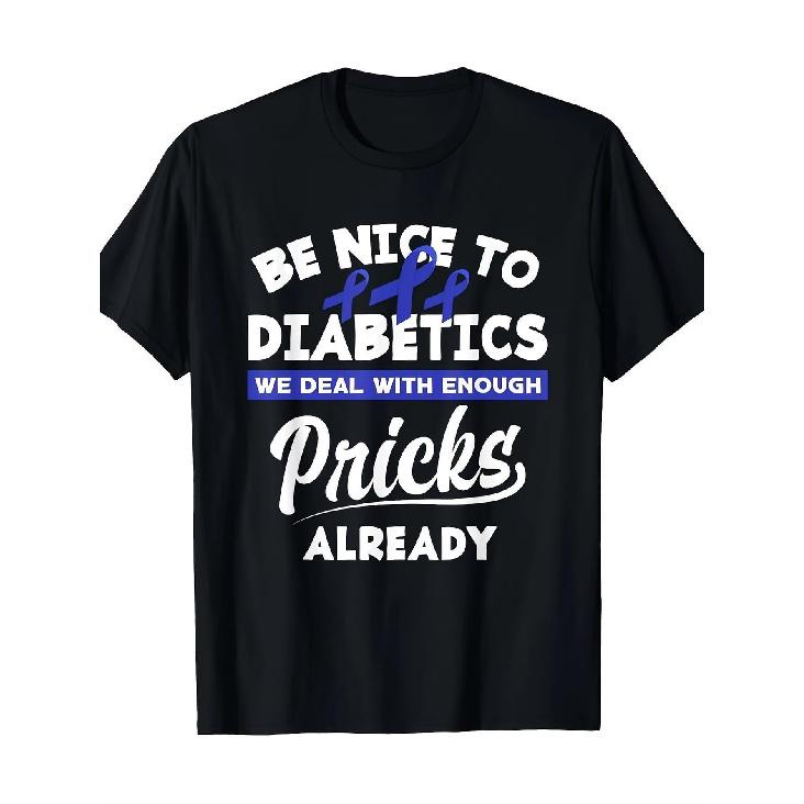 Men S Funny Type Diabetes (T1D) Awareness T-Shirt - Diabetic Friendly, We ve Dealt with Enough Stings Design Suitable for T1D Patients & S чёрный