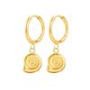 925 Silver Needle Vintage Geometric Pendant Earrings Round/Square/Shell Earrings for Women Fashion Jewelry Pendientes