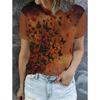 Summer Fashion Women's T-Shirt, Beautiful Floral, Casual Short Sleeve, Crew Neck, Regular Fit Top