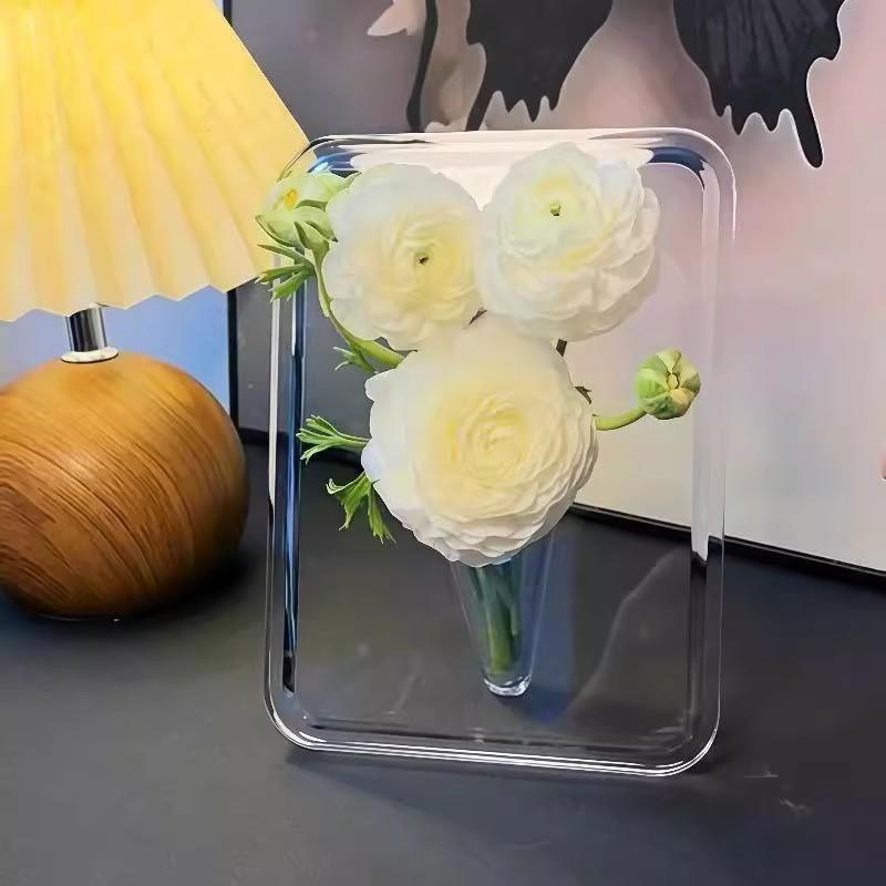 Decorative Acrylic Transparent Vase for Modern Home Tabletop Living Room Desktop Display