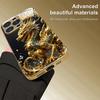 Coole goldene Drachenmuster Gold-Metallic-Lack Glas-Handyhülle Für iPhone 11 12 13 14 15 16 17 Pro Max 14 Plus 17Air 16E Hülle