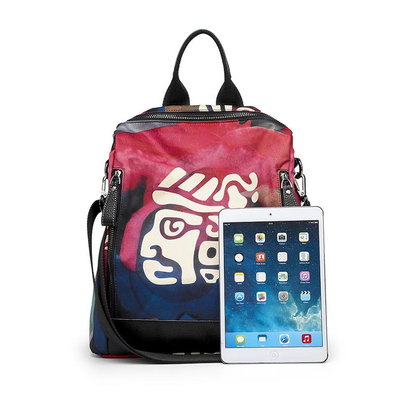 Backpack Women's Ethnic Style Printed Single Shoulder Crossbody Bag Simple and Lightweight Travel Backpack