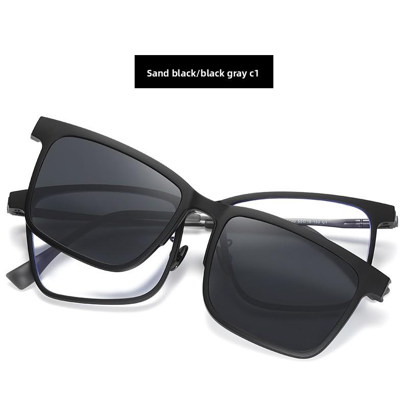 

Magnetic glasses, men s lightweight plastic steel titanium frame sunglasses, driving TAC polarized glasses B9720