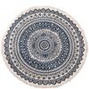 Nordic Cotton and Linen Home Leisure Non-slip Fringed Printed Round Carpet Living Room Floor Mat Bedroom Bedside Blanket