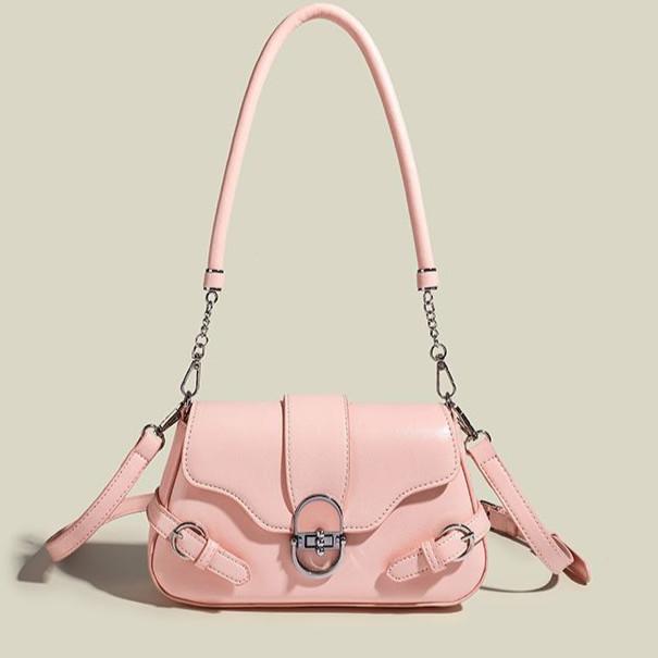 

IELGY Сумка-мессенджер Mori Retro с застежкой-молнией на клапане, на одно плечо розовый