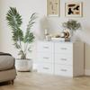 Nightstand With 3 Drawers Bedside Dresser For Bedroom Mdf White