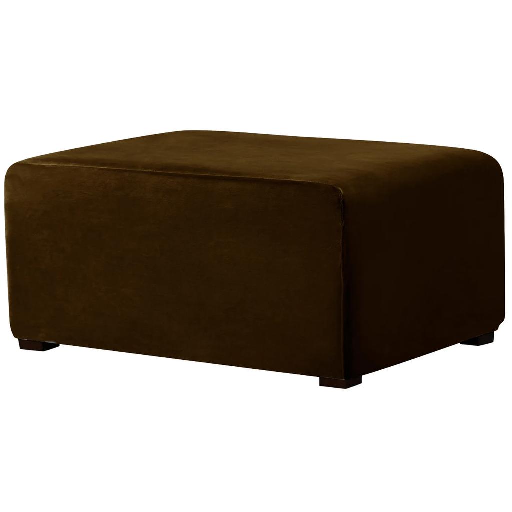4 Szie Real Velvet Form Stretch Rectangle Folding Storage Covers Ottoman Washable Removable Footstool Protect Slipcovers