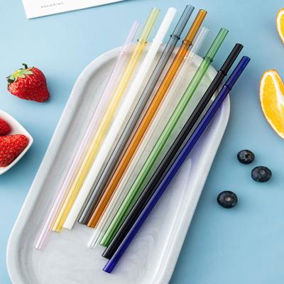 2Pcs Glass Straws Set Reusable Heat-Resistant Drinking Straws Eco-Friendly Alternative To Plastic Straws for Hot Cold Drinks