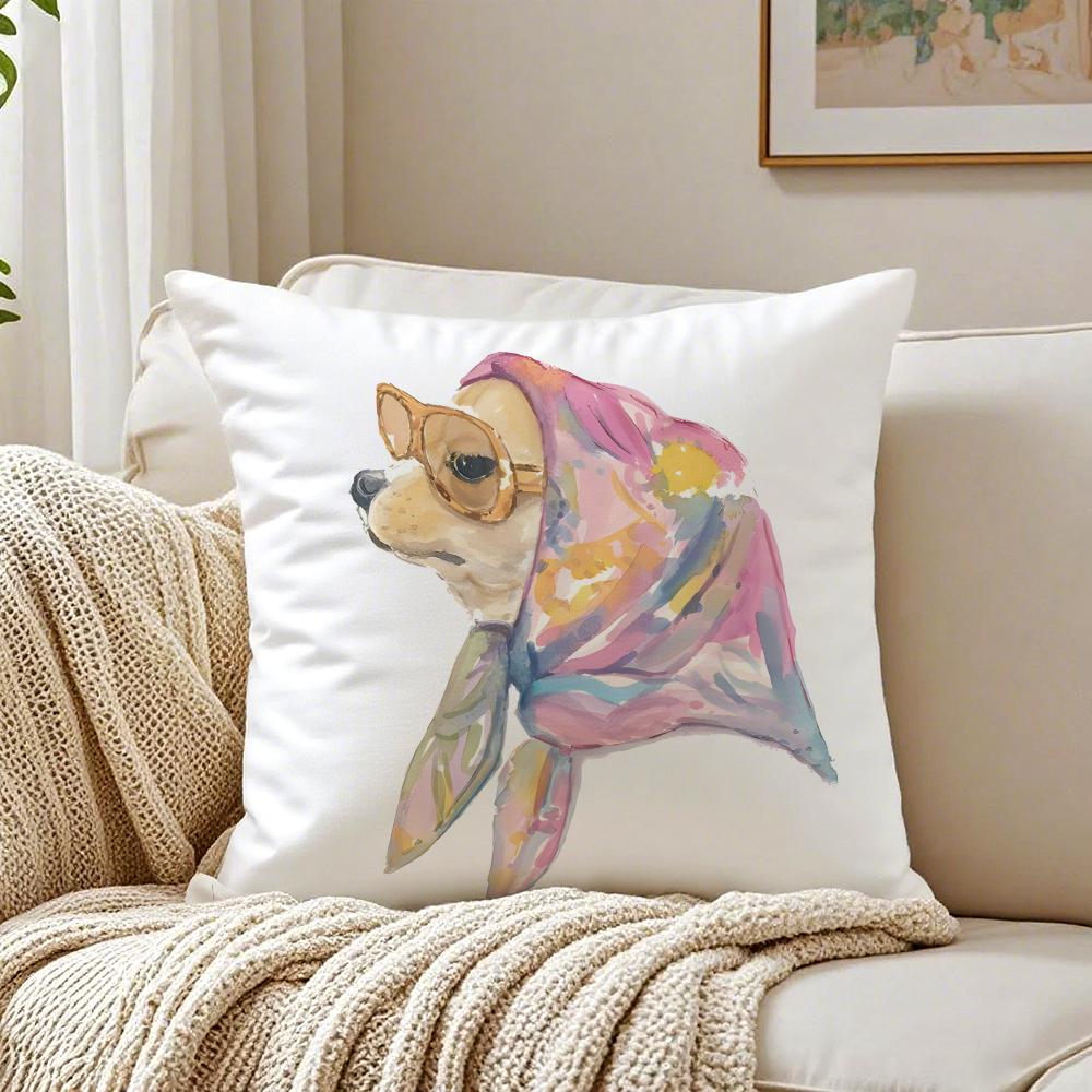 CChihuahua Cushion Cover Pillowcase Antidustmite living Room Sofa Decor Cushion Room