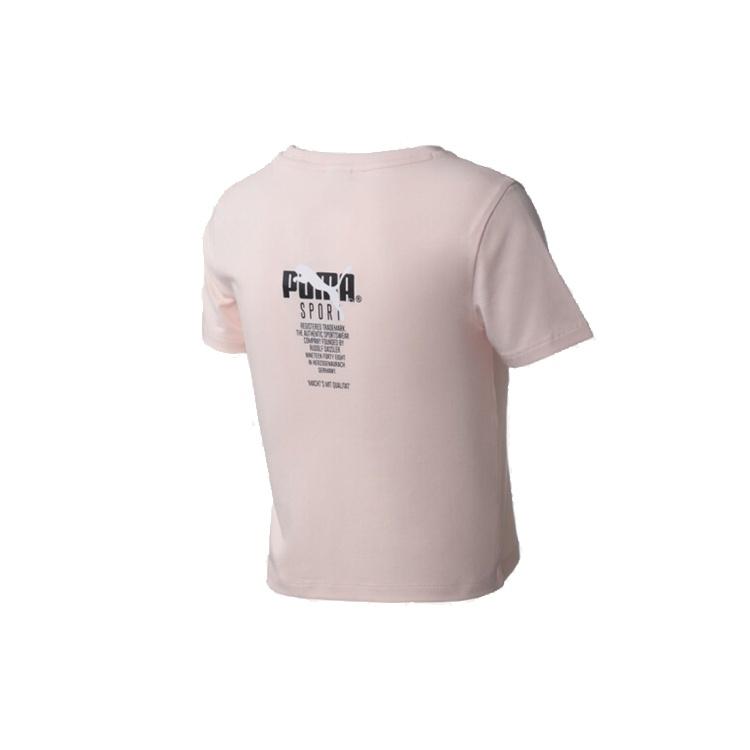 PUMA T Shirts Women's Pink Crew Neck Moderate Straight Fit 59826917