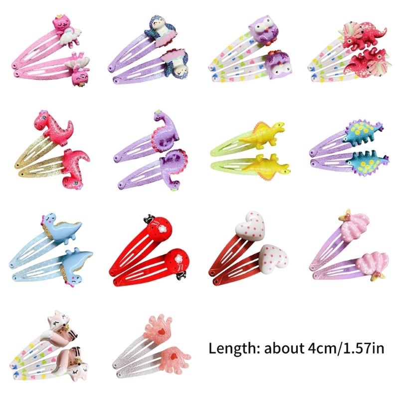 1pair Cartoon Hair Clip Fantasy Themed Barrettes Luxurious Party Children Hairpin Hair Accessories