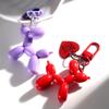 Funny Colorful Balloon Dog Car Keychain Clip Bag Charms for Women Cute Acrylic Puppy Keyring Phone Decoration Accessories Gifts